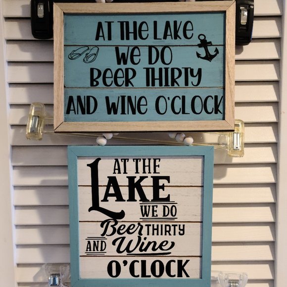 We Do Beer 30 & Wine O'clock - Funny Wood Sign in Several Themes- Choose theme - Picture 2 of 3
